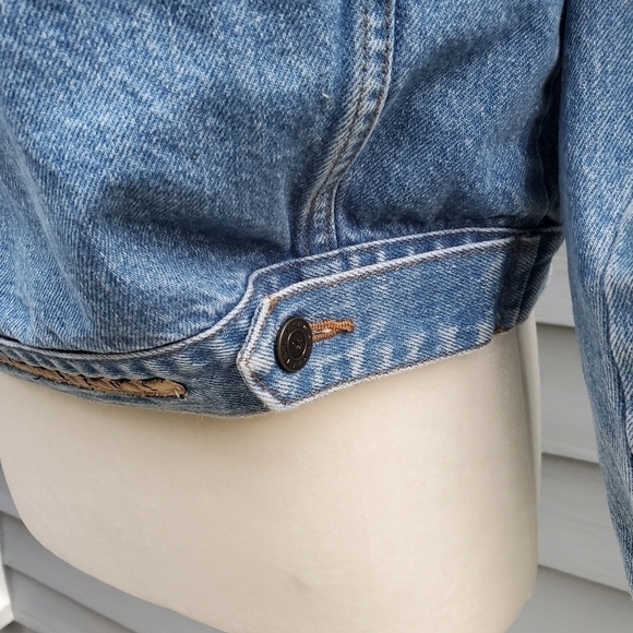 Vintage 90s y2k Limited Jeans Blue Jean Cotton Denim Classic Trucker Jacket Md - Picture 3 of 9
